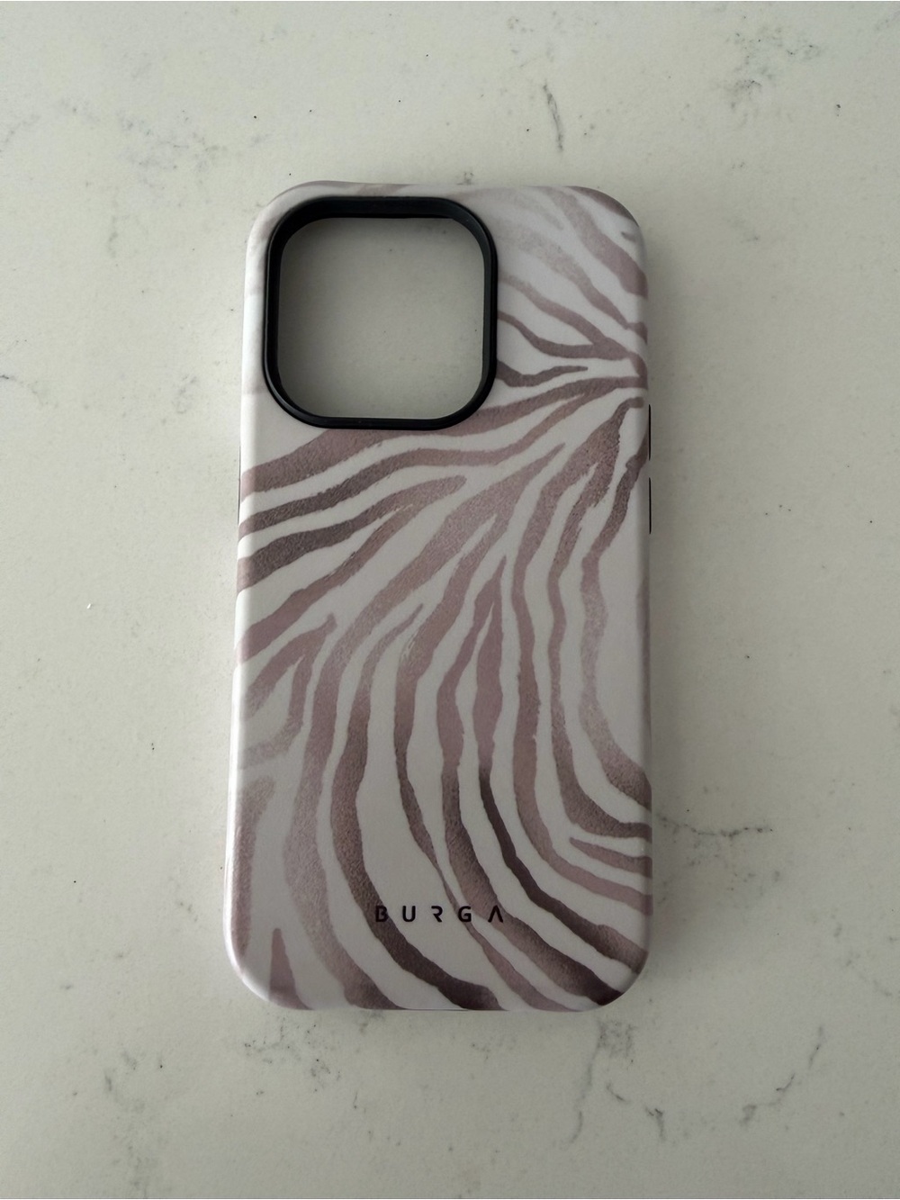 EUC Burga “Lustre” Zebra Print Iphone 14pro Phone Case